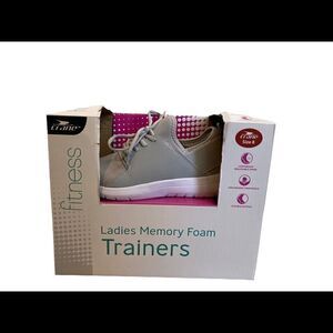 CRANE, Ladies Memory Foam‎ Fitness Trainers Shoes, Size 8, Lightweight, Gray